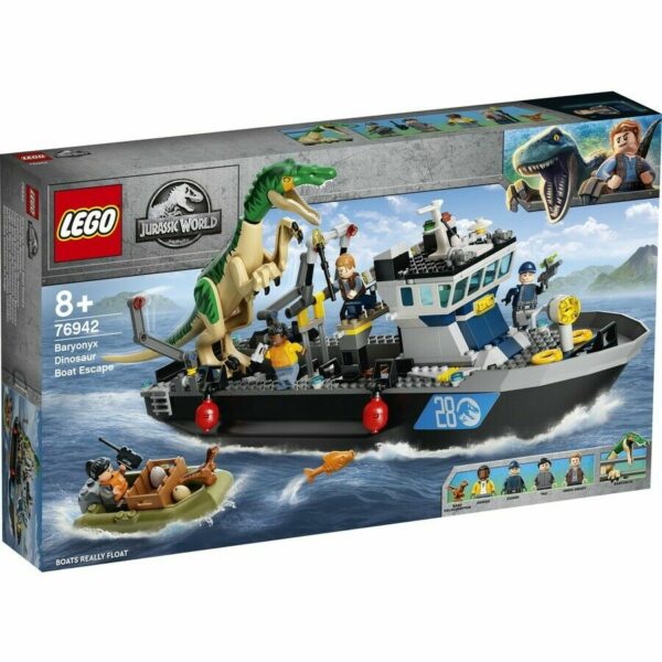 Lego jurassic world evadarea cu barca a dinozaurului baryonyx