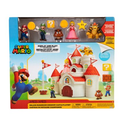 Mario nintendo set de joaca deluxe cu figurine castelul ciuperca