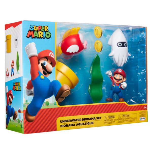 Mario nintendo - set diorama subacvatic cu figurina 6 cm