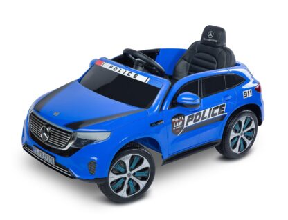 Masinuta electrica cu telecomanda toyz mercedes benz eqc police 12v albastra