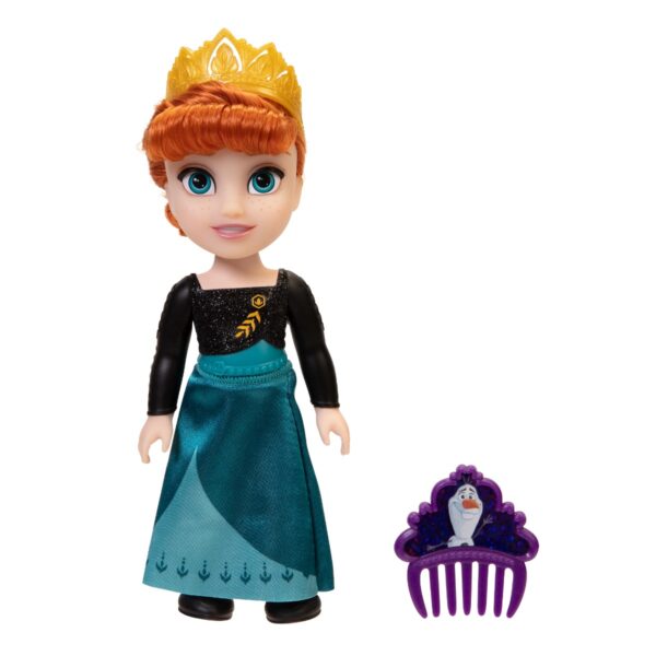 Papusa anna cu rochita noua si pieptene, disney frozen 2, 15cm