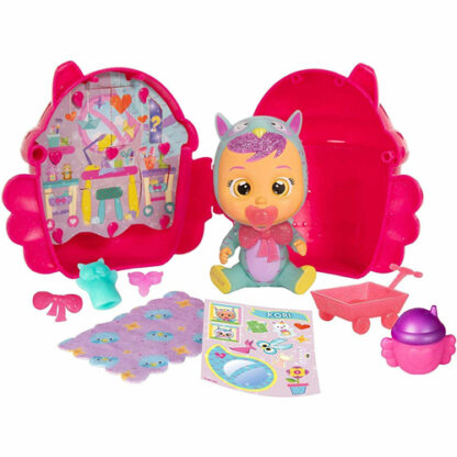 Papusa bebelus imc toys wow mini cry babies model house of the winged cu 6 accesorii stralucitoare roz