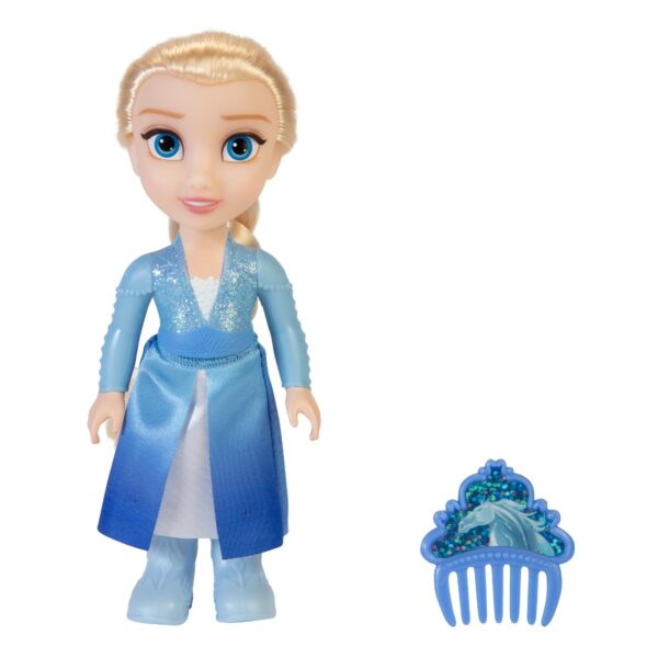 Papusa elsa cu rochita de iarna si pieptene, disney frozen 2, 15cm