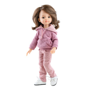 Papusa liu 32 cm, 10 articulatii,in tinuta dusty pink, amigas - paola reina
