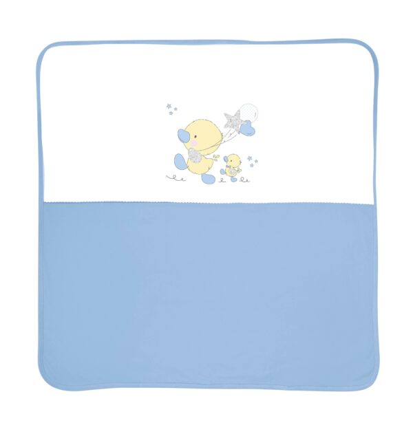 Patura bumbac bebe, za za, 90x90 cm, blue