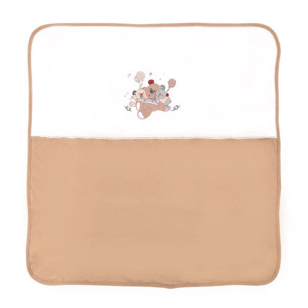 Patura bumbac bebe, za za, 90x90 cm, caffee latte