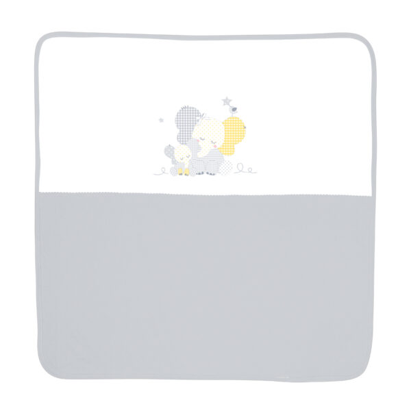 Patura bumbac bebe, za za, 90x90 cm, grey