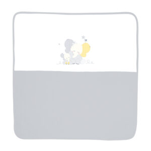 Patura bumbac bebe, za za, 90x90 cm, grey