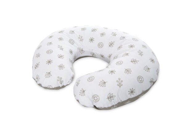 Perna de alaptat happy, abstract leaves grey beige