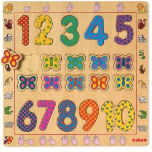Puzzle din lemn djeco- cifre