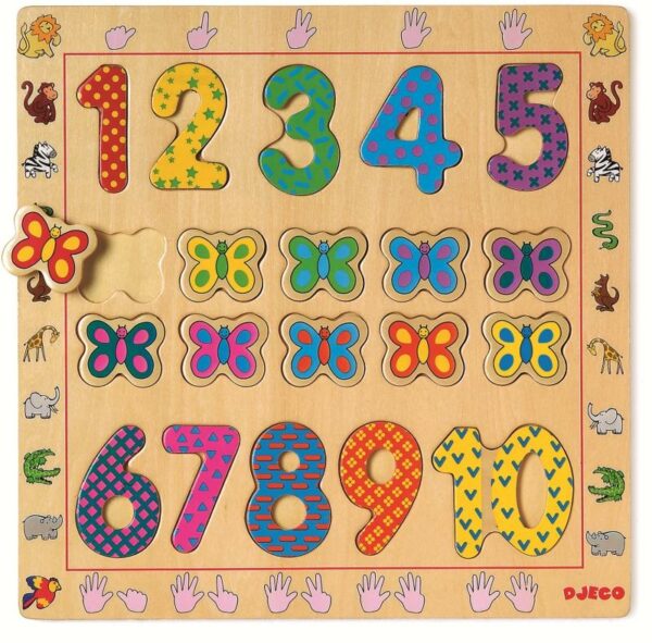 Puzzle din lemn djeco- cifre