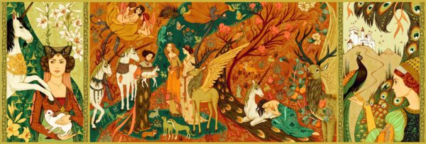 Puzzle djeco gradina cu unicorni
