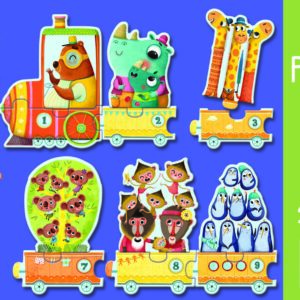 Puzzle djeco trenuletul cu animale numarate