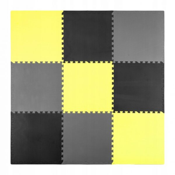 Salteluta de joaca tip puzzle 180 x 180 cm ricokids 7497 galben gri negru