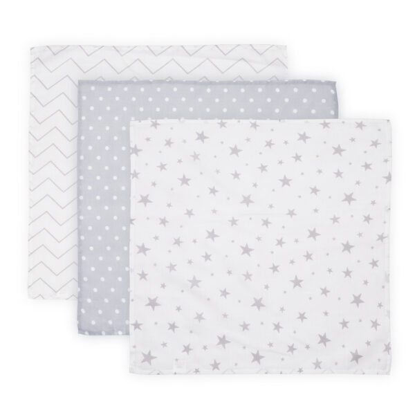 Set 3 scutece din muselin 80x80 cm trio, grey mix