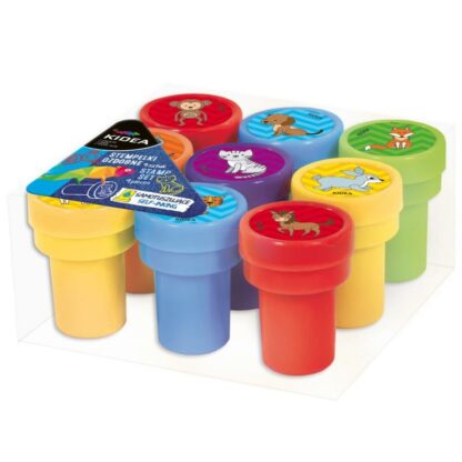 Set 9 stampile de jucarie pentru copii cu diverse animalute din plastic multicolor