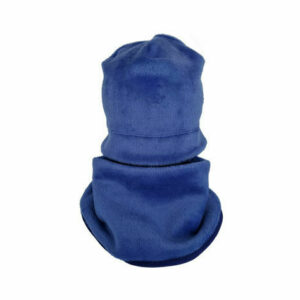 Set caciula cu protectie gat fleece blue pentru copii 3-5 ani, din bumbac