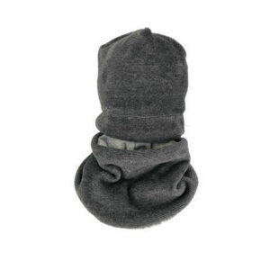 Set caciula cu protectie gat fleece gray pentru copii 6-8 ani, din bumbac