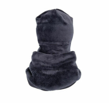 Set caciula cu protectie gat fleece navy pentru copii 6 8 ani din bumbac