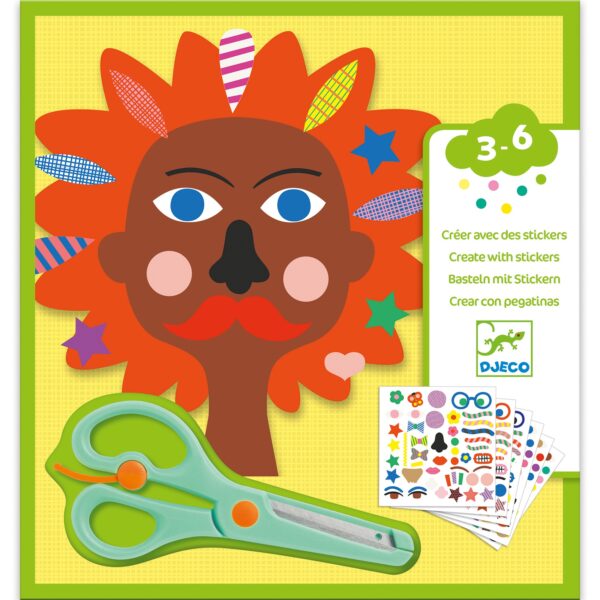 Set creativ cu autocolante djeco, la coafor
