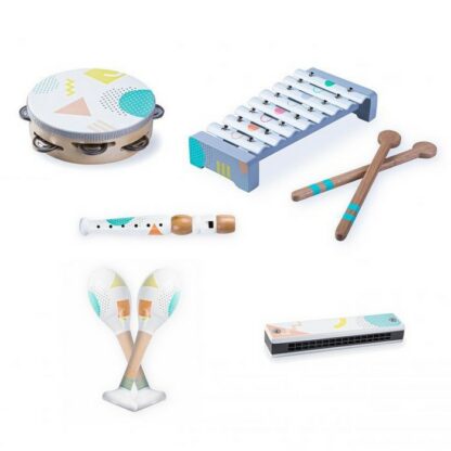 Set cu instrumente muzicale din lemn ecotoys 3630