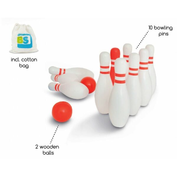 Set de bowling din lemn BS Toys - imagine 2