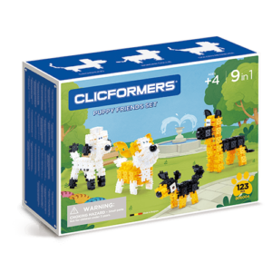 Set de construit clicformers- catei prietenosi, 123 piese