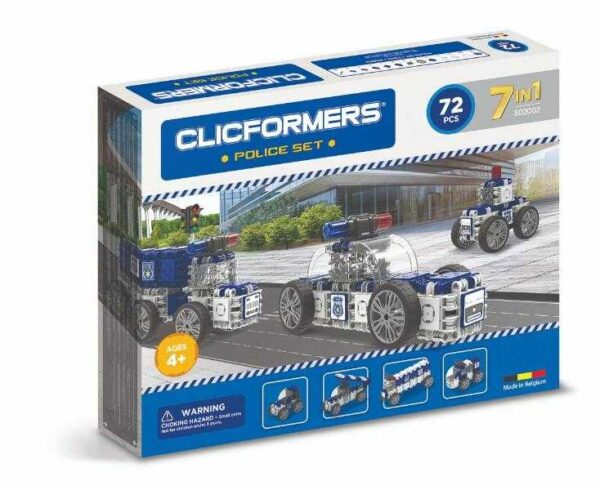 Set de construit clicformers-politie, 72 piese