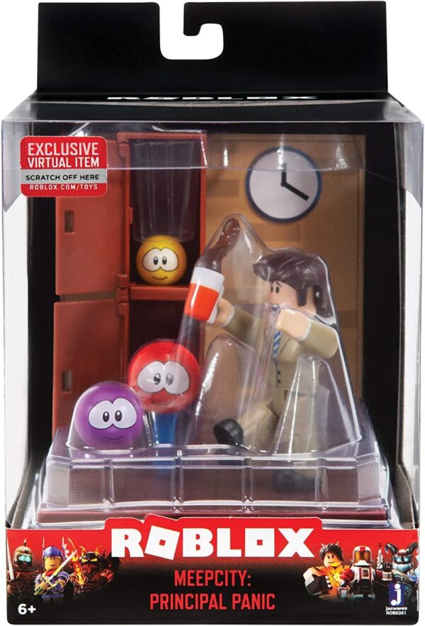Set de joaca cu figurina inclusa, roblox, meep city: principal panic
