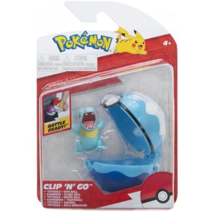 Set figurine clip n go pokemon totodile dive ball 2buc