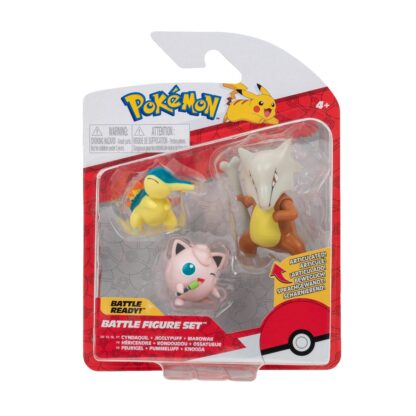 Set figurine de actiune pokemon cyndaquil jigglypuff marowak 3buc