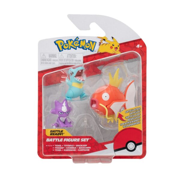 Set figurine de actiune, pokemon, totodile & toxel & hawlucha, 3buc