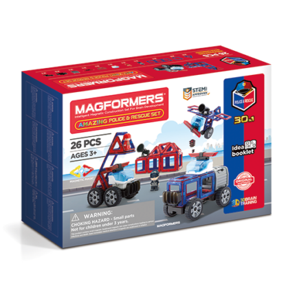 Set magnetic de construit magformers masini de interventie