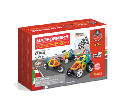 Set magnetic de construit magformers vehicule 17 piese