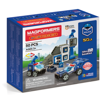 Set magnetic magformers uimitorul set de politie