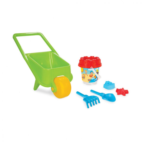 Set roaba si jucarii Pilsan pentru nisip Super Wheelbarrow