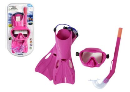 Set snorkeling pentru scufundari cu laba de inot copii Bestway 25039 roz 324123 0