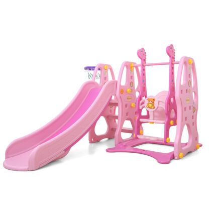 Spatiu de joaca 3 in 1 cu leagan si tobogan Nichiduta Giraffe Pink 283191 1