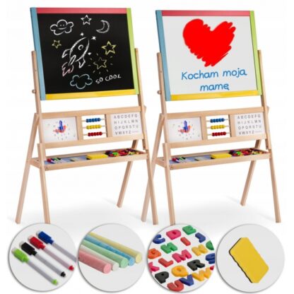 Tabla educationala cu doua fete si accesorii ricokids rk 801 113 x 69 x 37 cm multicolora