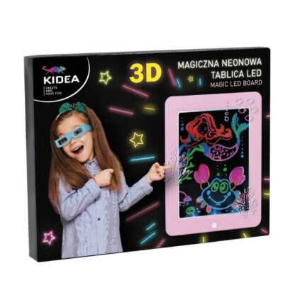 Tablita de desenat magica 3d cu led pentru copii roz