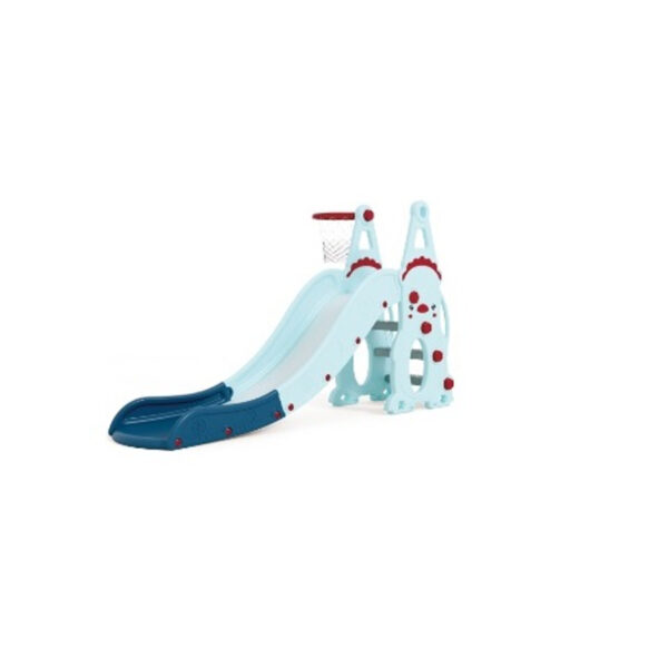 Tobogan 2in1 cu cos de baschet Nichiduta Pinguin Albastru - imagine 5
