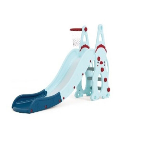 Tobogan 2in1 cu cos de baschet Nichiduta Pinguin Albastru - imagine 6