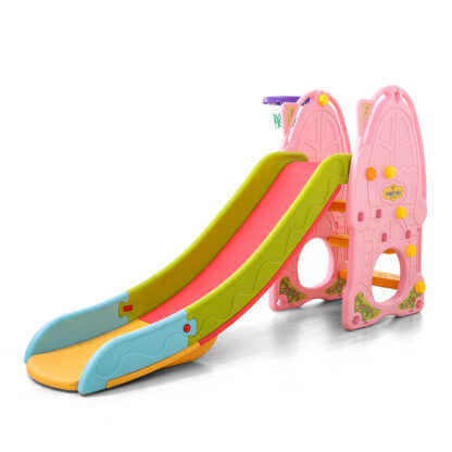 Tobogan 2in1 cu cos de baschet Nichiduta Play and Slide Pink 280973 1