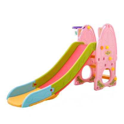 Tobogan 2in1 cu cos de baschet Nichiduta Play and Slide Pink 280973 2