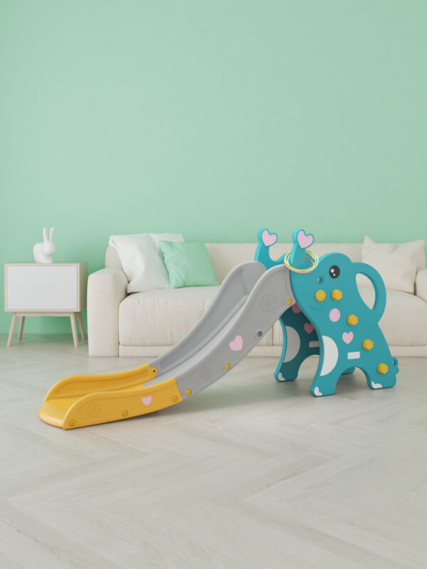 Tobogan Nichiduta 2in1 cu cos de baschet Elephant Verde