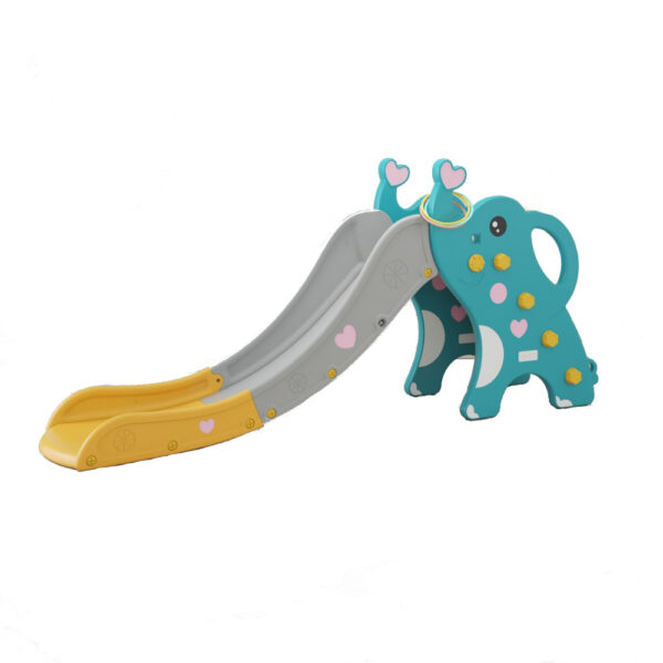 Tobogan Nichiduta 2in1 cu cos de baschet Elephant Verde - imagine 4