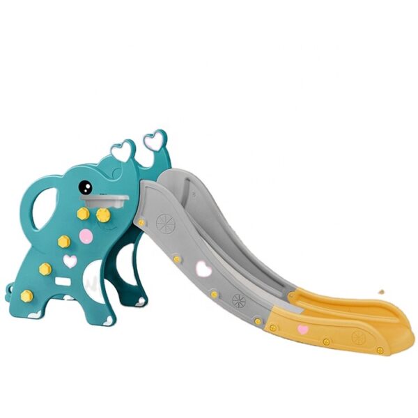 Tobogan Nichiduta 2in1 cu cos de baschet Elephant Verde - imagine 3