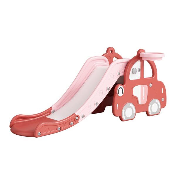 Tobogan Nichiduta 2in1 cu cos de baschet Happy Car Roz - imagine 5