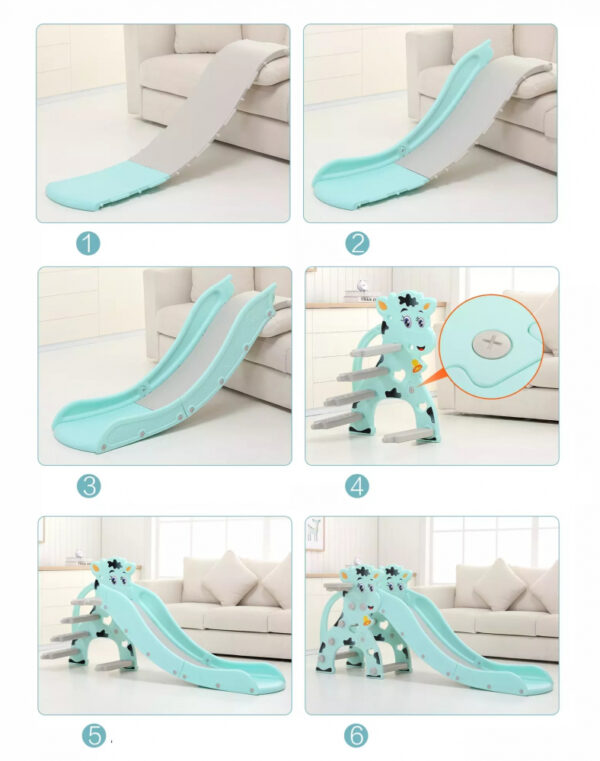Tobogan Nichiduta 2in1 cu cos de baschet Little Calf Mint - imagine 7