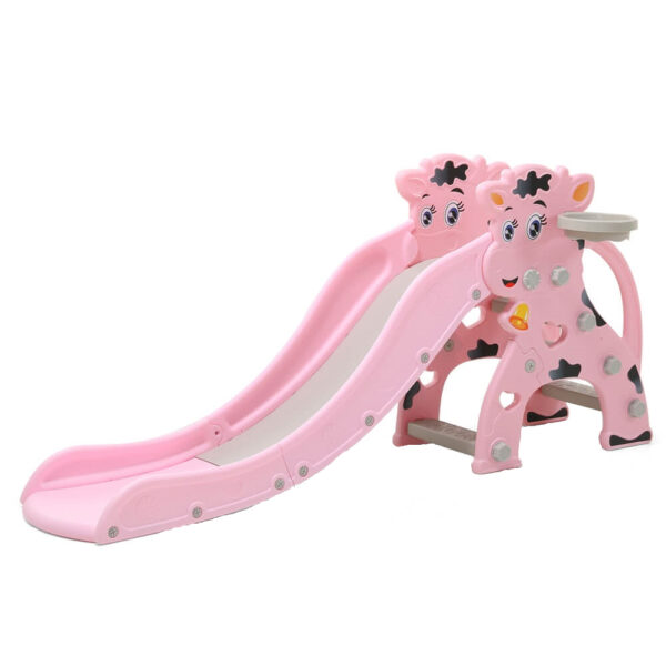 Tobogan Nichiduta 2in1 cu cos de baschet Little Calf Roz - imagine 3